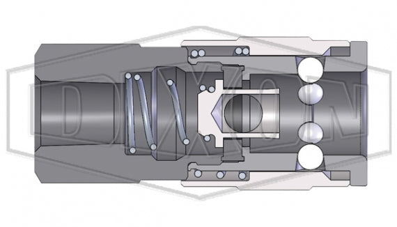 3JF3 by Dixon Valve | Pneumatic Quick Disconnect Coupling | J-Series | 3/8" Female NPTF x 3/8" Automotive Interchange | Socket | Nitrile Seal | Steel