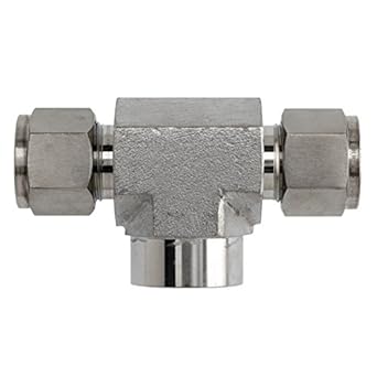 N2602-04-04-02-SS by Brennan Inc. | -04 Instrumentation Fitting x -04 Instrumentation Fitting x -02 Female NPT | Tee | Stainless Steel