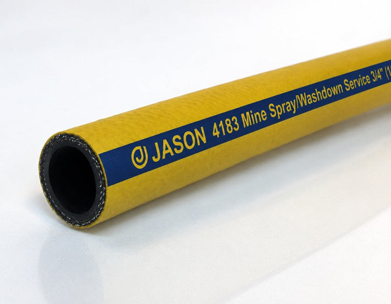 4183-0075-300 by Jason Industrial | 4183 Series | Washdown Service/MSHA Mine Spray Hose | with Smooth Cover | NBR/PVC | 3/4" ID | 1.14" OD | 1000 PSI | Yellow | 300ft