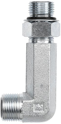FS6801-L-06-06-NWO-FG by Brennan Inc. | -06 Male Face Seal x -06 Male Adjustable O-Ring Boss | 90° Elbow | Long | Forged Steel