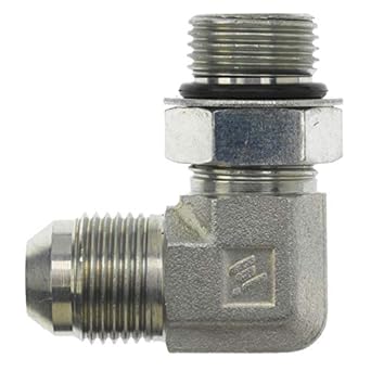 6801-08-10-NWO-SS by Brennan Inc | -08 Male JIC x -10 Male Adjustable O-Ring Boss | 90° Elbow | Stainless Steel