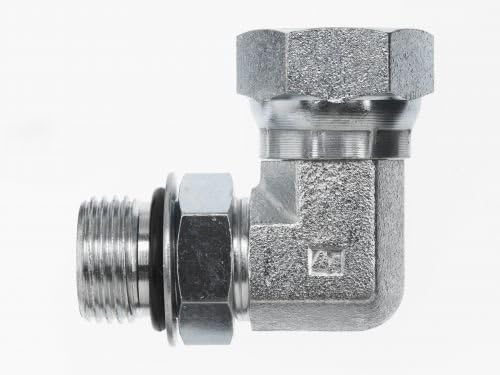 6901-16-16-NWO-SS by Brennan Inc. | -16 Male Adjustable O-Ring Boss x -16 Female Pipe Swivel | 90° Elbow | Stainless Steel
