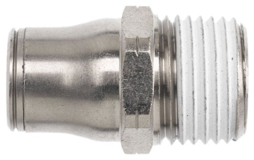 PCNB2404-06-04 by Brennan Inc. | -06 Tube x -04 Male NPT Connector | Straight | Nickel Plated Brass