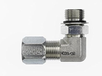 C6801-04-04-NWO-SS by Brennan Inc. | -04 Bite Type x -04 Male Adjustable O-Ring Boss | 90° Elbow | Stainless Steel