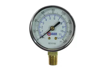 GB16160 by Coilhose | Pressure Gauge | 2-1/2" Chrome Dial Gauge | 1/4" Bottom Mount | 0-160 PSI