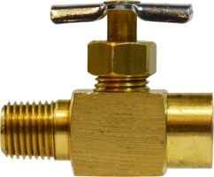 46061L (46-061L) by Midland | Needle Valve Fitting (Light Pattern) | 1/4" Male Pipe x 1/4" Female Pipe | Straight | Brass