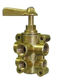 46237 (46-237) by Midland | Marine Fitting | Six Port Valve | 1/2" Female Pipe (Three) x 3/8" Female Pipe (Three) | Brass