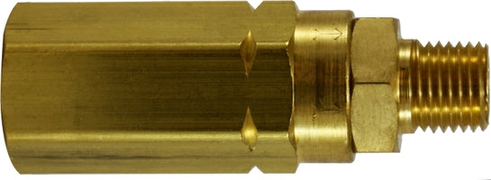 46514 (46-514) by Midland | High Pressure Check Valve (3000 PSI) | 1/4" Female Pipe x 1/4" Male Pipe | Straight | Brass
