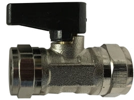 46553 (46-553) by Midland | Push-In Fitting | Mini Ball Valve | 1/2" Female Pipe x 1/2" Female Pipe | Straight | Chrome Plated Brass
