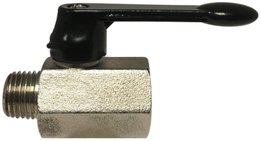 46930L (46-930L) by Midland | Mini Ball Valve | Lever Handle (Viton Seals) | 1/8" Male NPT x 1/8" Female NPT | Straight | Chrome Plated Brass