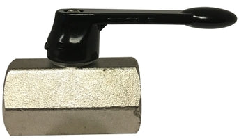46935L (46-935L) by Midland | Mini Ball Valve | Lever Handle (Viton Seals) | 1/4" Female NPT x 1/4" Female NPT | Straight | Chrome Plated Brass