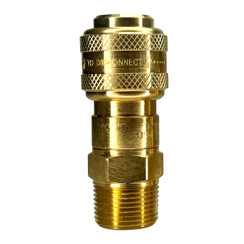 4DM4-B by Dixon Valve | Pneumatic Quick Disconnect Coupling | D-Series | 1/2" Male NPTF x 1/2" Automatic Industrial Interchange | Socket | Nitrile Seal | Brass