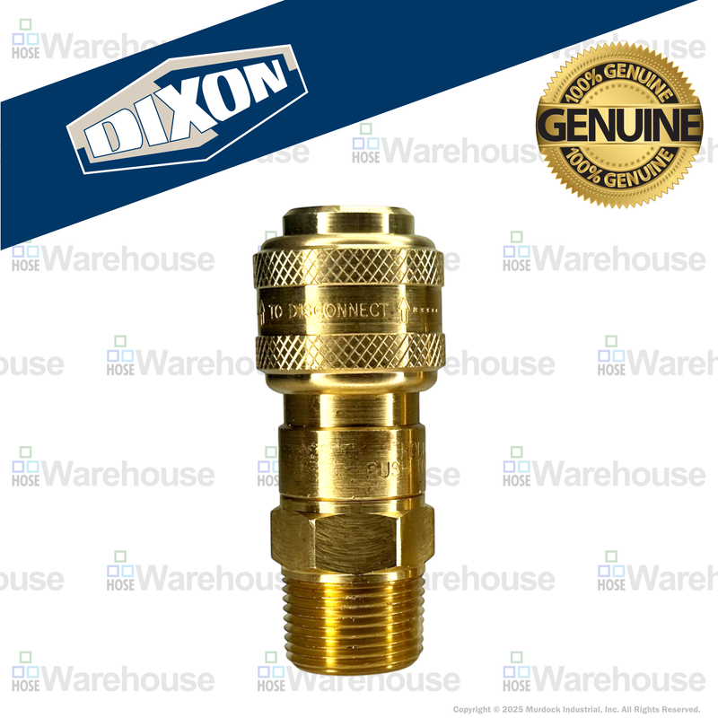 4DM4-B by Dixon Valve | Pneumatic Quick Disconnect Coupling | D-Series | 1/2" Male NPTF x 1/2" Automatic Industrial Interchange | Socket | Nitrile Seal | Brass