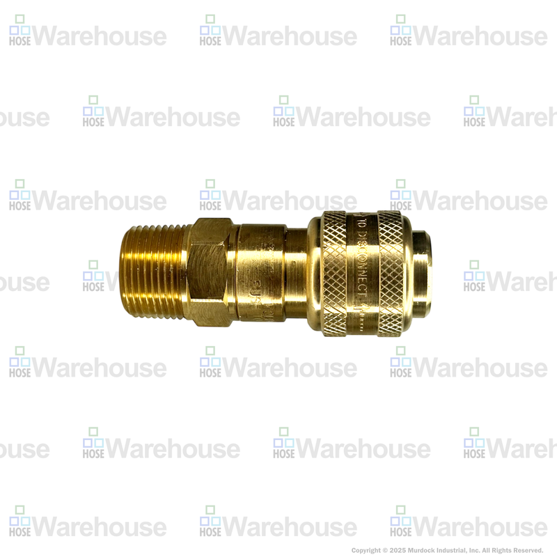 4DM4-B by Dixon Valve | Pneumatic Quick Disconnect Coupling | D-Series | 1/2" Male NPTF x 1/2" Automatic Industrial Interchange | Socket | Nitrile Seal | Brass