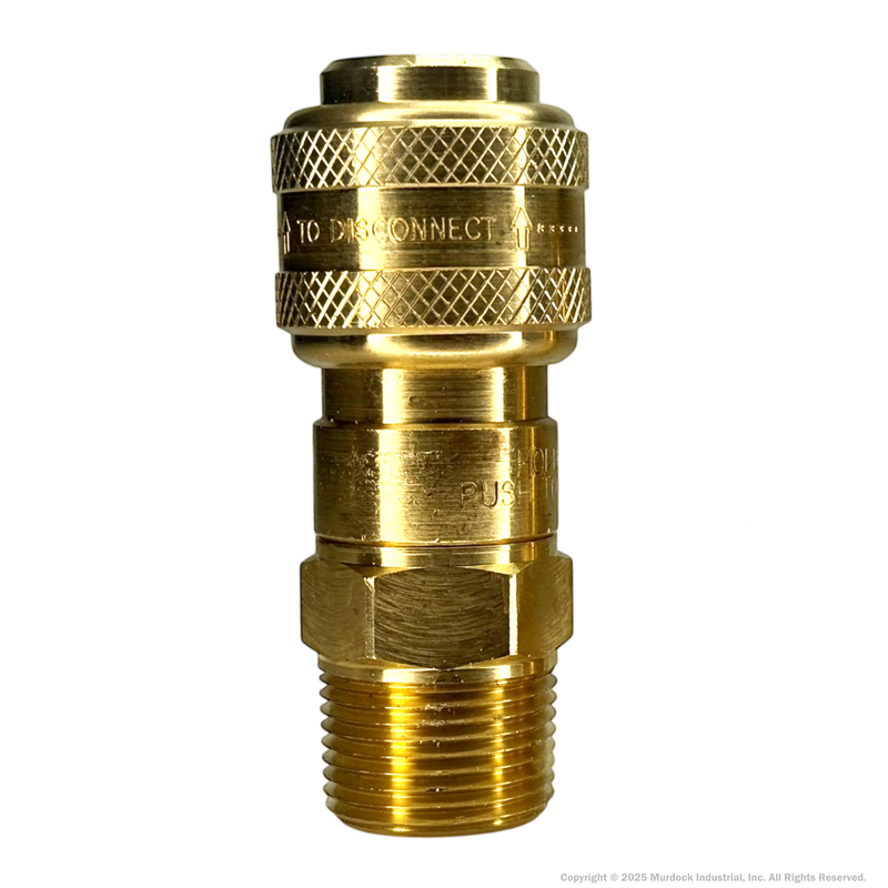 4DM6-B by Dixon Valve | Pneumatic Quick Disconnect Coupling | D-Series | 3/4" Male NPTF x 1/2" Automatic Industrial Interchange | Socket | Nitrile Seal | Brass