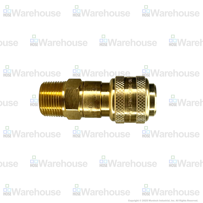 4DM6-B by Dixon Valve | Pneumatic Quick Disconnect Coupling | D-Series | 3/4" Male NPTF x 1/2" Automatic Industrial Interchange | Socket | Nitrile Seal | Brass