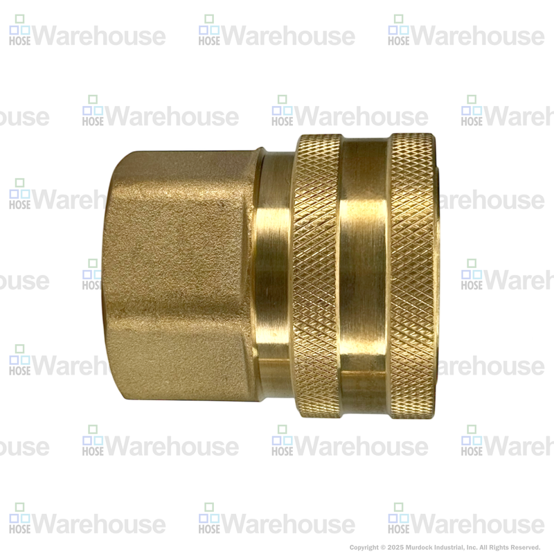 4EF4-B by Dixon Valve | Hydraulic Quick Disconnect Coupling | E-Series | 1/2" Female NPTF x 1/2" Straight-Through Interchange | Socket | Nitrile Seal | Brass