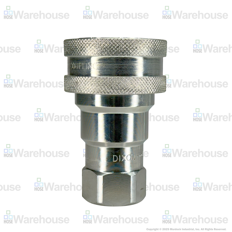 4HF4 by Dixon Valve | Hydraulic Quick Disconnect Coupling | H-Series | 1/2" Female NPTF x 1/2" ISO-B Interchange | Socket | Nitrile Seal | Steel