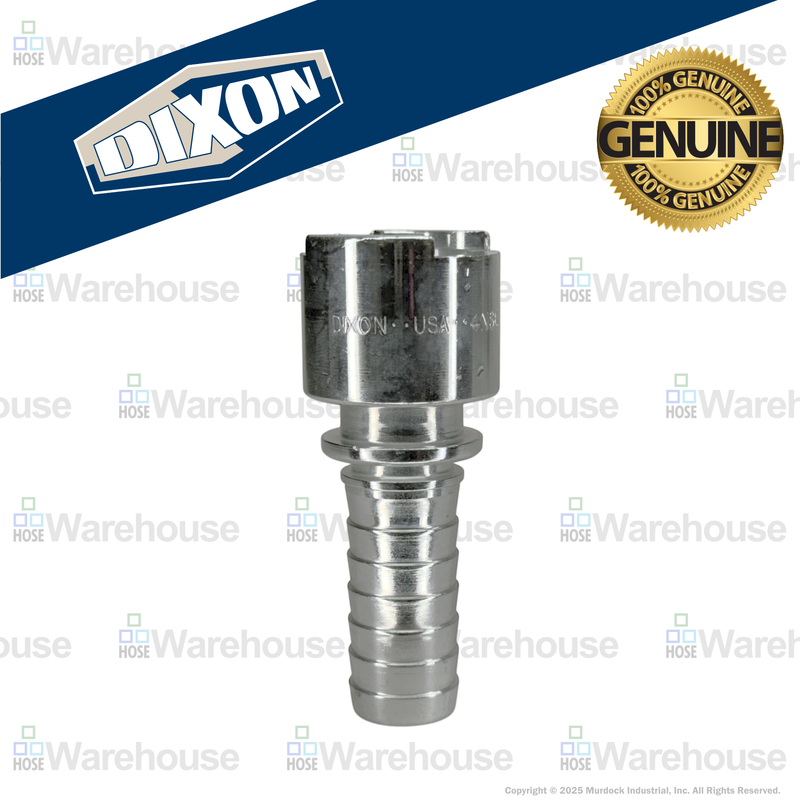 4NS6 by Dixon Valve | Pneumatic Quick Disconnect Coupling | Dix-Lock® N-Series | Hose Barb | 3/4" Hose ID x 1/2" Body Size | Socket | Nitrile Seal | Steel