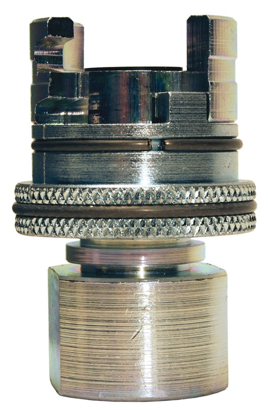 4PF4-FS by Dixon Valve | Pneumatic Quick Disconnect Coupling | Dual-Lock P-Series | Knurled Flanged Sleeve | Socket | 1/2" Female NPTF x 1/2" Body Size | Trivalent Chrome Plated Steel