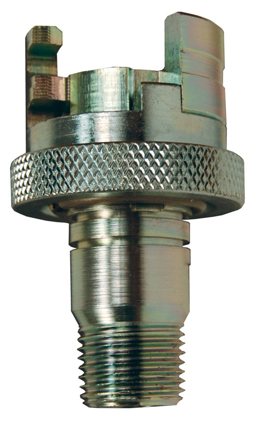 4PM3-FS by Dixon Valve | Pneumatic Quick Disconnect Coupling | Dual-Lock P-Series | Knurled Flanged Sleeve | Socket | 3/8" Male NPTF x 1/2" Body Size | Trivalent Chrome Plated Steel