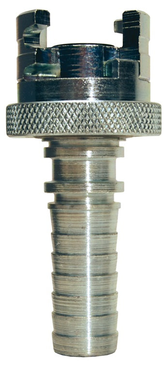 4PS6-FS by Dixon Valve | Pneumatic Quick Disconnect Coupling | Dual-Lock P-Series | Knurled Flanged Sleeve | Socket | 3/4" Hose ID x 1/2" Body Size | Trivalent Chrome Plated Steel