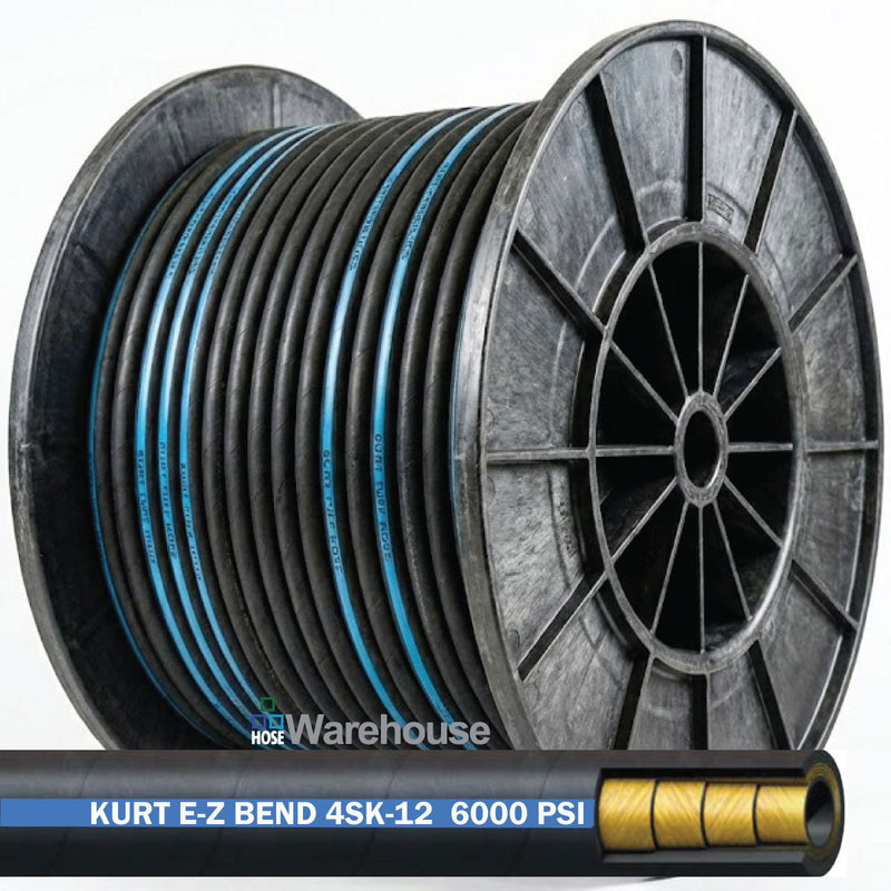 4SK-12 by Kurt Hydraulics | 4 Spiral High Pressure Hydraulic Hose | 6000 PSI | 3/4" I.D. | 200ft Reel