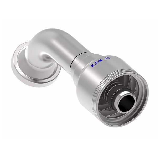 4S12FLG8 Aeroquip by Danfoss | 4 Wire 4S SAE Code 61 Flange 60° Elbow (FLG) Crimp Fitting | -12 Code 61 Flange x -08 Hose Barb | Steel