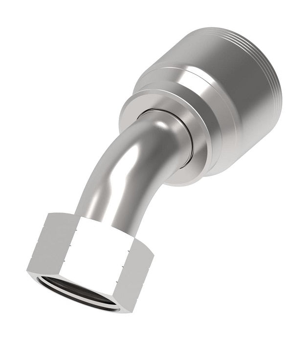 4S16FRA16 Aeroquip by Danfoss | 4 Wire Female ORS Swivel 45° Elbow (FRA) Crimp Fitting | -16 Female O-Ring Face Seal Swivel x -16 Hose Barb | Steel