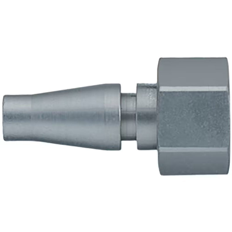 9086 17 13 by Parker | Legris Plug Quick Disconnect | 1/4" Female BSPP Thread | 17 mm Hex | 36 mm Length | Straight | Nickel-Plated Brass