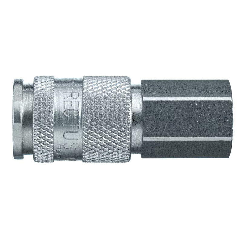9114 18 17 by Parker | Legris Coupler Quick Disconnect | 3/8" Female BSPP | 19 mm Hex | 57 mm Length | Straight | Nickel-Plated Brass