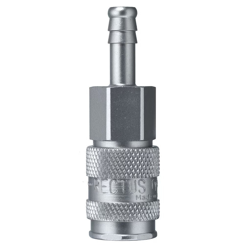 9123 23 10 by Parker | Legris Coupler Quick Disconnect | 10 mm Hose Barb | 19 mm Hex | 74 mm Length | Straight | Nickel-Plated Brass | Pack of 5