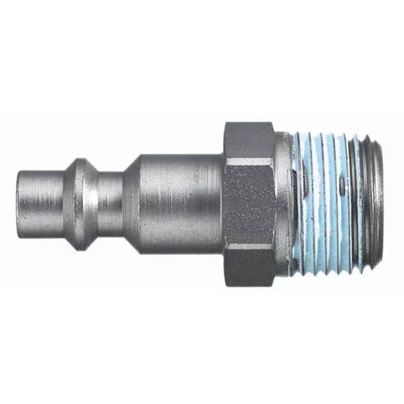 9087 23 17 by Parker | Legris Plug Quick Disconnect | 1/2" Male BSPP Thread | 17 mm Hex | 42 mm Length | Straight | Nickel-Plated Steel