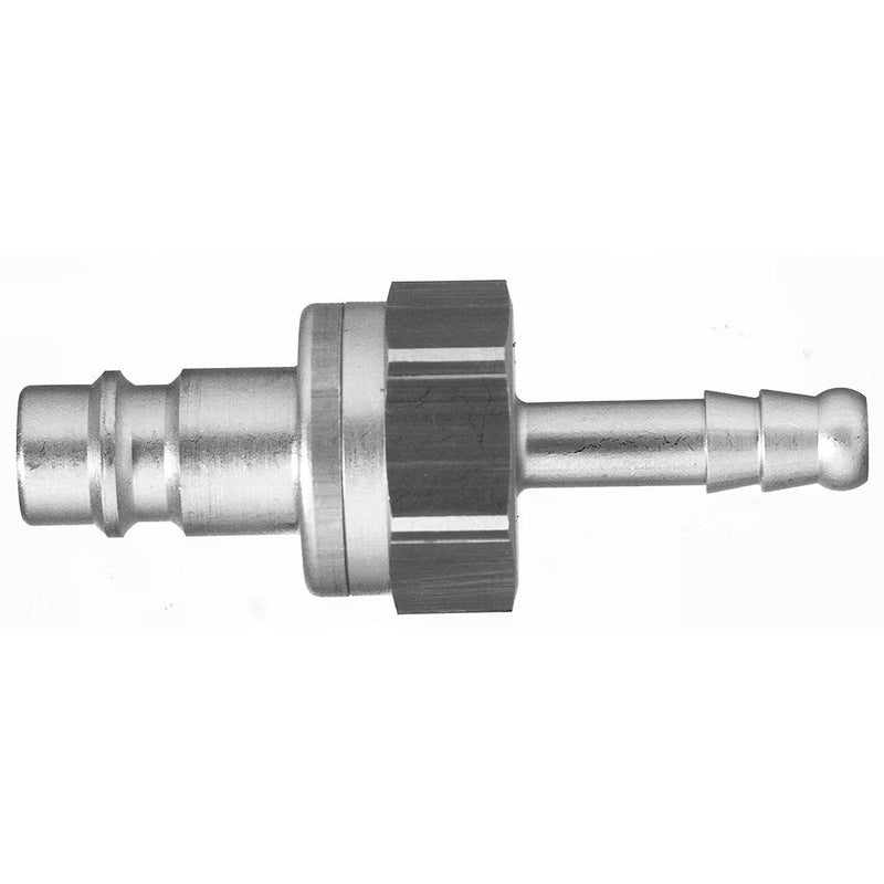 9285 25 10 by Parker | Legris Plug Quick Disconnect | 10 mm Hose Barb | 21 mm Hex | 60 mm Length | Nickel-Plated Brass