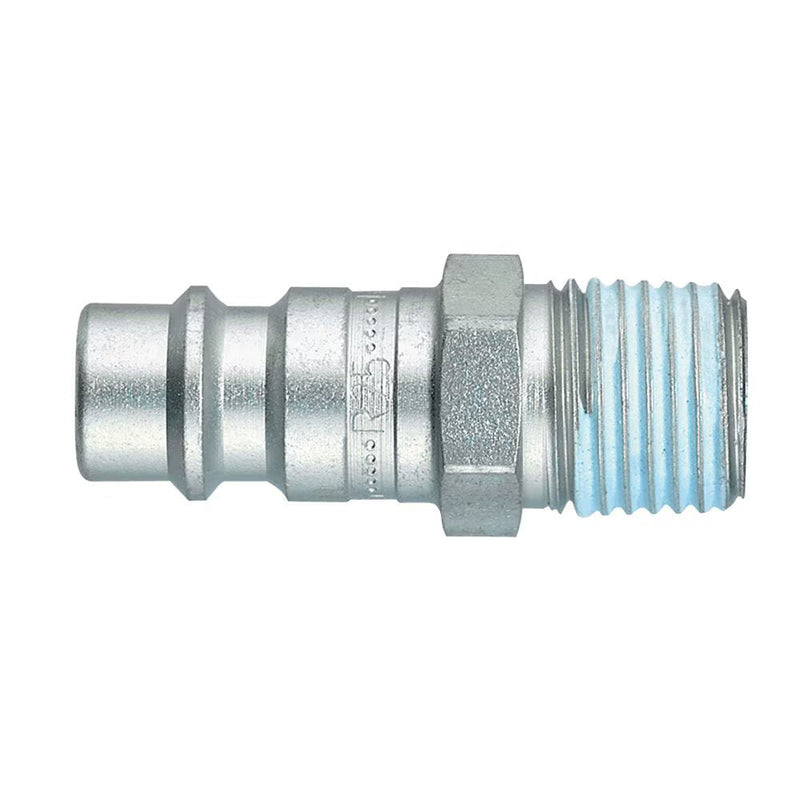9087 25 13 by Parker | Legris Plug Quick Disconnect | 1/4" Male BSPP Thread | 17 mm Hex | 33 mm Length | Straight | Zinc-Plated Steel | Pack of 10