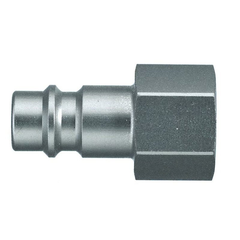 9086 25 17 by Parker | Legris Plug Quick Disconnect | 3/8" Female BSPP Thread | 19 mm Hex | 39.5 mm Length | Straight | Zinc-Plated Steel
