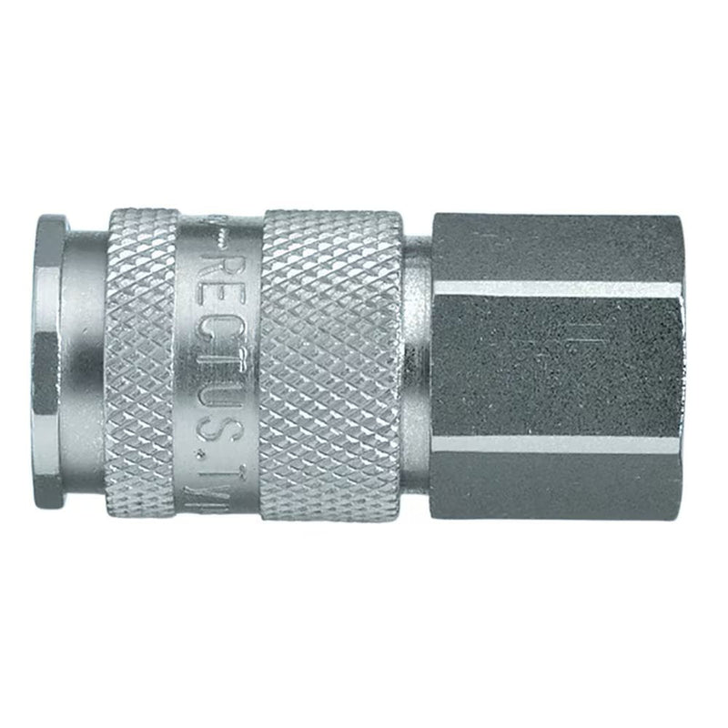 9214X27 17 by Parker | Legris Coupler Quick Disconnect | 3/8" Female BSPP Thread | 24 mm Hex | 56 mm Length | Straight | Stainless Steel