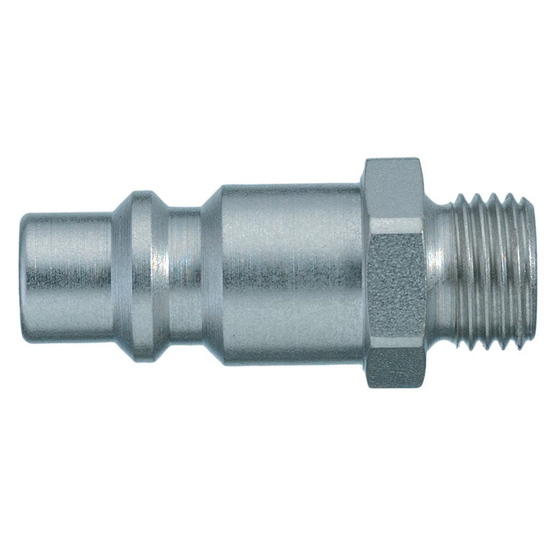9087 30 21 by Parker | Legris Plug Quick Disconnect | 1/2" Male BSPP Thread | 24 mm Hex | 46 mm Length | Nickel-Plated Steel