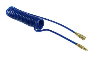 PR14-25CB15-B by Coilhose | Flexcoil Air Hose | 1/4" Hose ID x 3/8" Hose OD | 1/4" Male NPT Industrial Coupler & Swivel | Blue | Polyurethane | 25ft