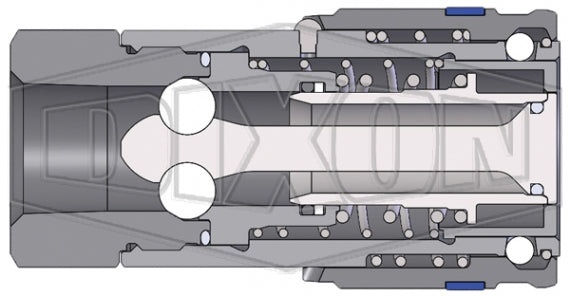 4HTBF6-SS by Dixon Valve | Hydraulic Quick Disconnect Coupling | HT-Series | 3/4" Female BSPP x 1/2" ISO16028 Flushface Interchange | Socket | Nitrile Seal | 316 Stainless Steel