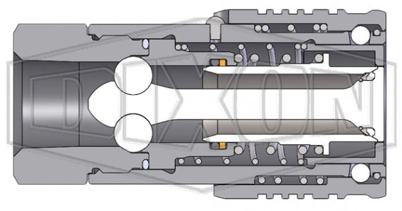 4HTZOF5 by Dixon Valve | Hydraulic Quick Disconnect Coupling | HTZ-Series | ISO16028 Connect Under Pressure Flush Face Coupler | 5/8" Female ORB x 1/2" Body Size | Socket | Steel