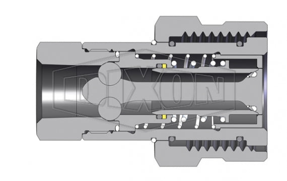 4VEPOF6 by Dixon Valve | Hydraulic Quick Disconnect Coupling | VEP-Series | 3/4" Female ORB x 1/2" Body Size | Socket | Nitrile Seal | Steel