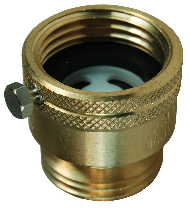 500BFP by Dixon Valve | Garden Hose Back Flow Preventer | Manual Drain | 3/4" Female GH x 3/4" Male GH | Brass