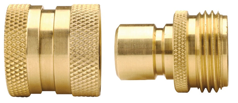 500QCK by Dixon Valve | Garden Hose Quick Disconnect Coupling | 3/4" Male GHT x 3/4" Female GHT | Complete Assembly | Unvalved | Brass