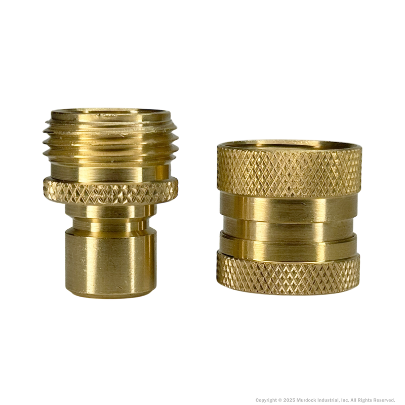 500QCK by Dixon Valve | Garden Hose Quick Disconnect Coupling | 3/4" Male GHT x 3/4" Female GHT | Complete Assembly | Unvalved | Brass