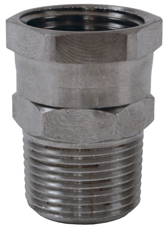 5041212SS by Dixon Valve | Garden Hose Adapter | 3/4" Female GHT Swivel x 3/4" Male NPTF | 303 Stainless Steel
