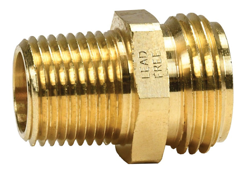 5081208CLF by Dixon Valve | Garden Hose Adapter | 3/4" Male GHT x 1/2" Male NPTF | Lead-Free Brass