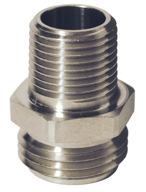 5081208SS by Dixon Valve | Garden Hose Adapter | 3/4" Male GHT x 1/2" Male NPT | 303 Stainless Steel