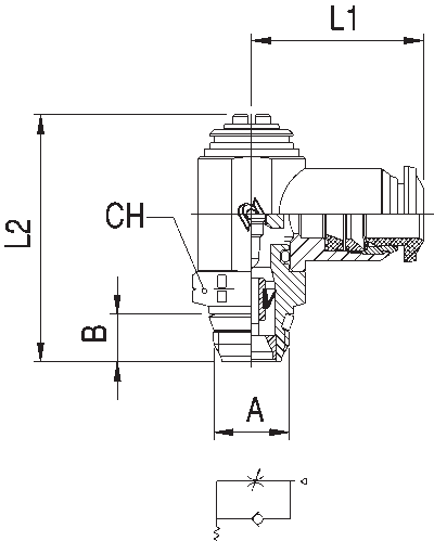 57910-10-3/8" AIGNEP | Functional (Flow Controls) Series | Flow Control | 10mm Tube x 3/8" Swift-Fit Male | Metal Release Collet | Flow In Screw Adjustment