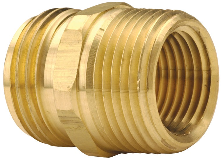 5141212C by Dixon Valve | Garden Hose Adapter | 3/4" Male GHT x 3/4" Male GHT x 1/2" Female NPTF | Brass